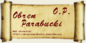Obren Parabucki vizit kartica